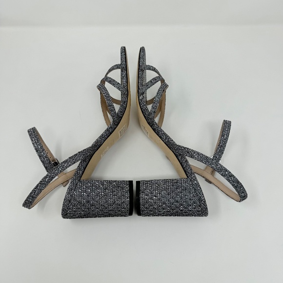 New Stuart Weitzman Starla 75 Block Heel Sandal In Gunmetal Sz 10 - Picture 10 of 12
